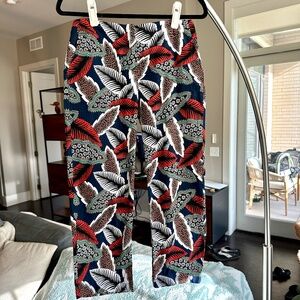 Printed Tropical Cropped Pants